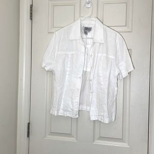100% Linen Off-White / Cream Shirt Size 10